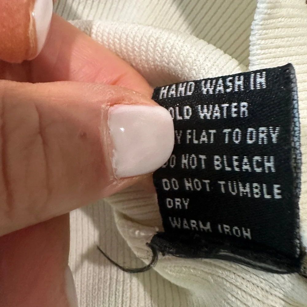 Venini Cable Knit Turtleneck Sweater Size Large Cream - Picture 7 of 7